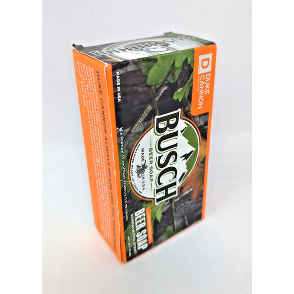 Duke Cannon Busch Beer Soap Hunter Ltd Ed Sandalwood 10oz Benefit US Vets - Picture 2 of 2